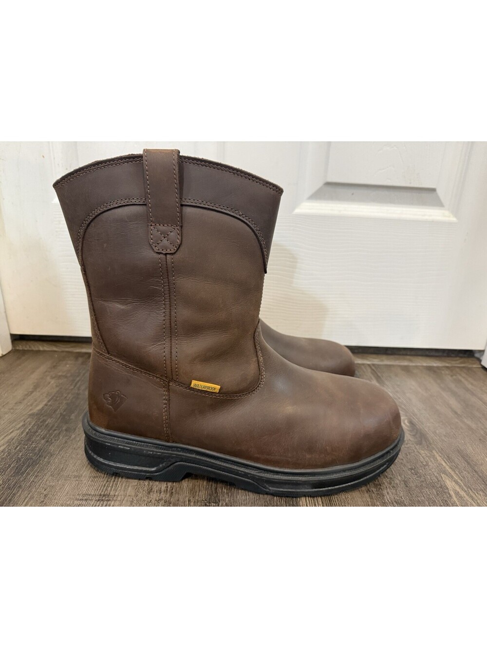 Herman Survivors Men's Steel Toe Rift Pull On Western Leather Work Boots Size 12